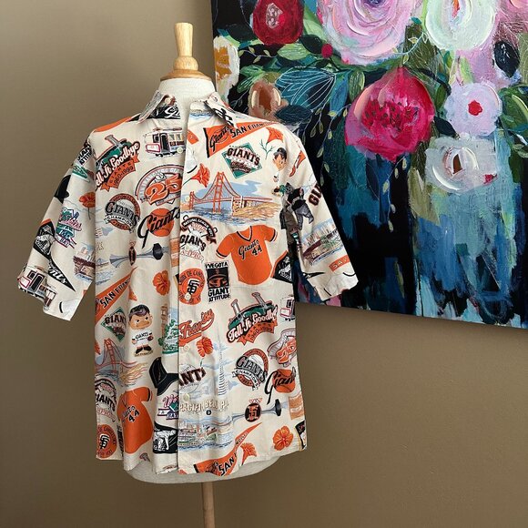 Vintage Reyn Spooner SF Giants 1960–1999 "Tell It Goodbye" MLB Aloha Size S NWOT - Picture 1 of 10